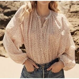 DOEN Jane Blouse in Rose Pink Spring Baby Kate Floral Print S Rare